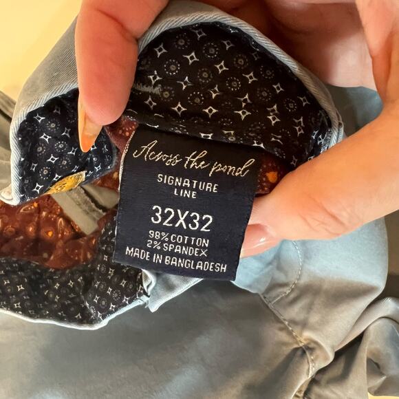 Across The Pond Signature Chinos Slate Blue 32 x 32 - Picture 6 of 10